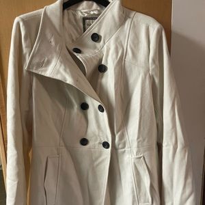 Worn once cream colored mid length p coat